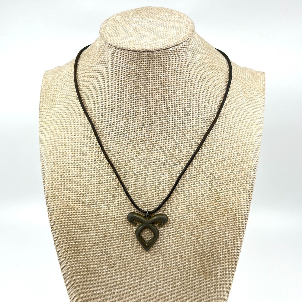 VTG The Mortal Instruments Angelic Power Rune Pendant Black Cord Necklace Retro - Picture 1 of 11
